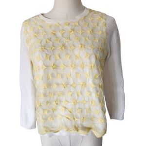 Topshop Yellow Daisy overlay sweater - Size 4